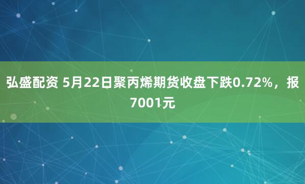 弘盛配资 5月22日聚丙烯期货收盘下跌0.72%，报7001元