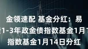 金领速配 基金分红：易方达中债1-3年政金债指数基金1月14日分红